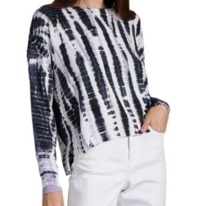 Sanctuary Purple Navy Tie Dye Crew Neck Drop Shoulder Sweater Size M